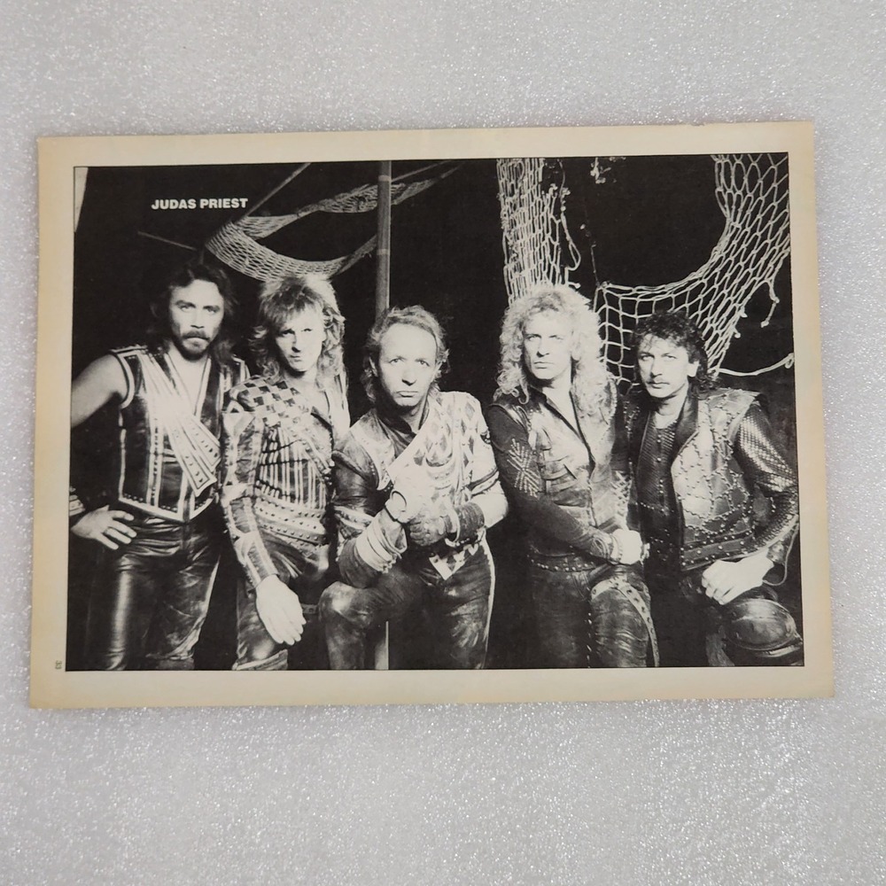Judas Priest Eric Carr Bruce Kulick Vintage Poster Clipping 8x10 1980s KISS